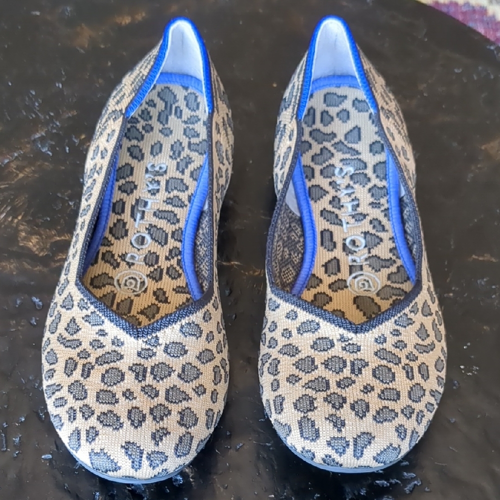 Rothys Leopard Print Flats Size 6.5